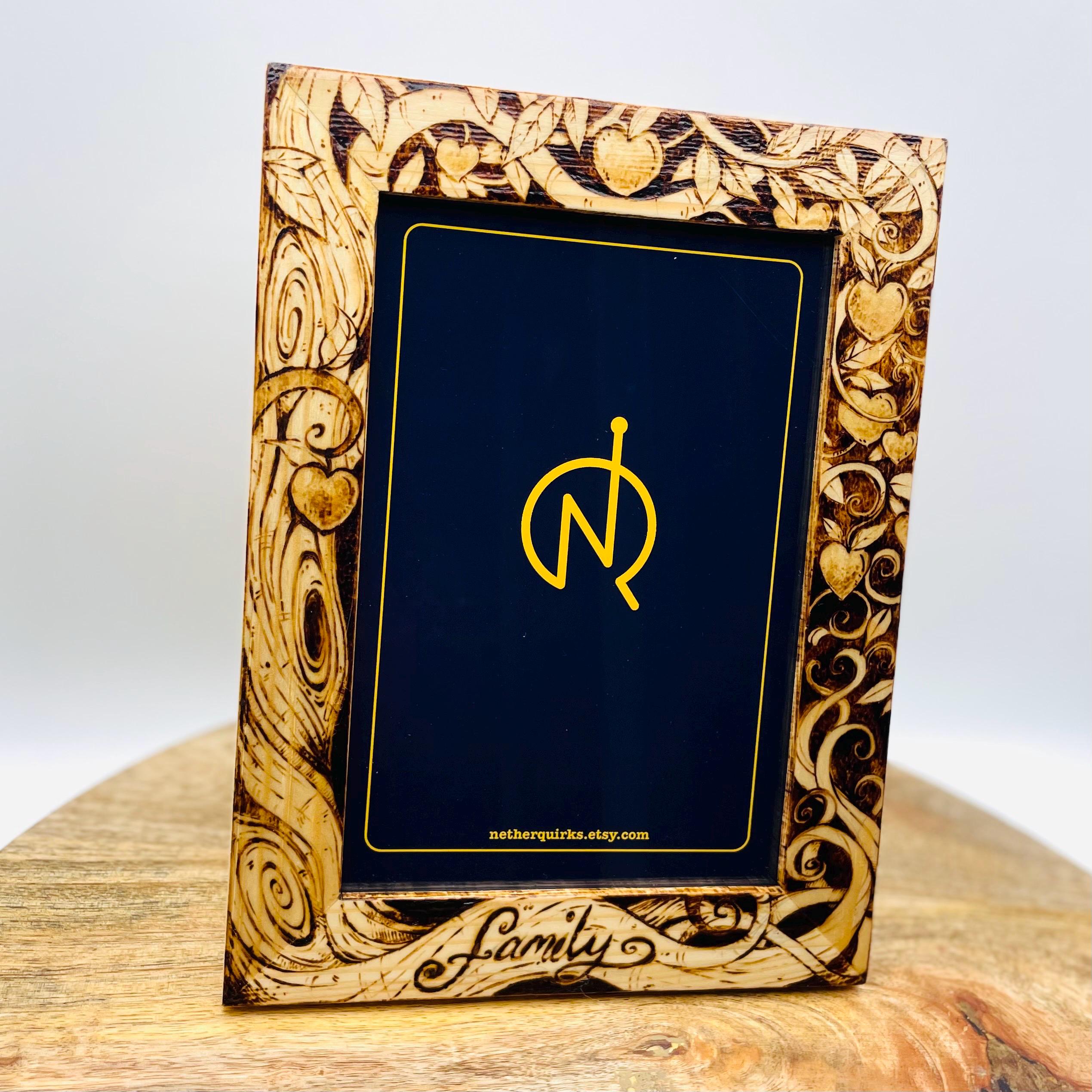 Hand burnt Photo frame 12cm x 17cm - image 2
