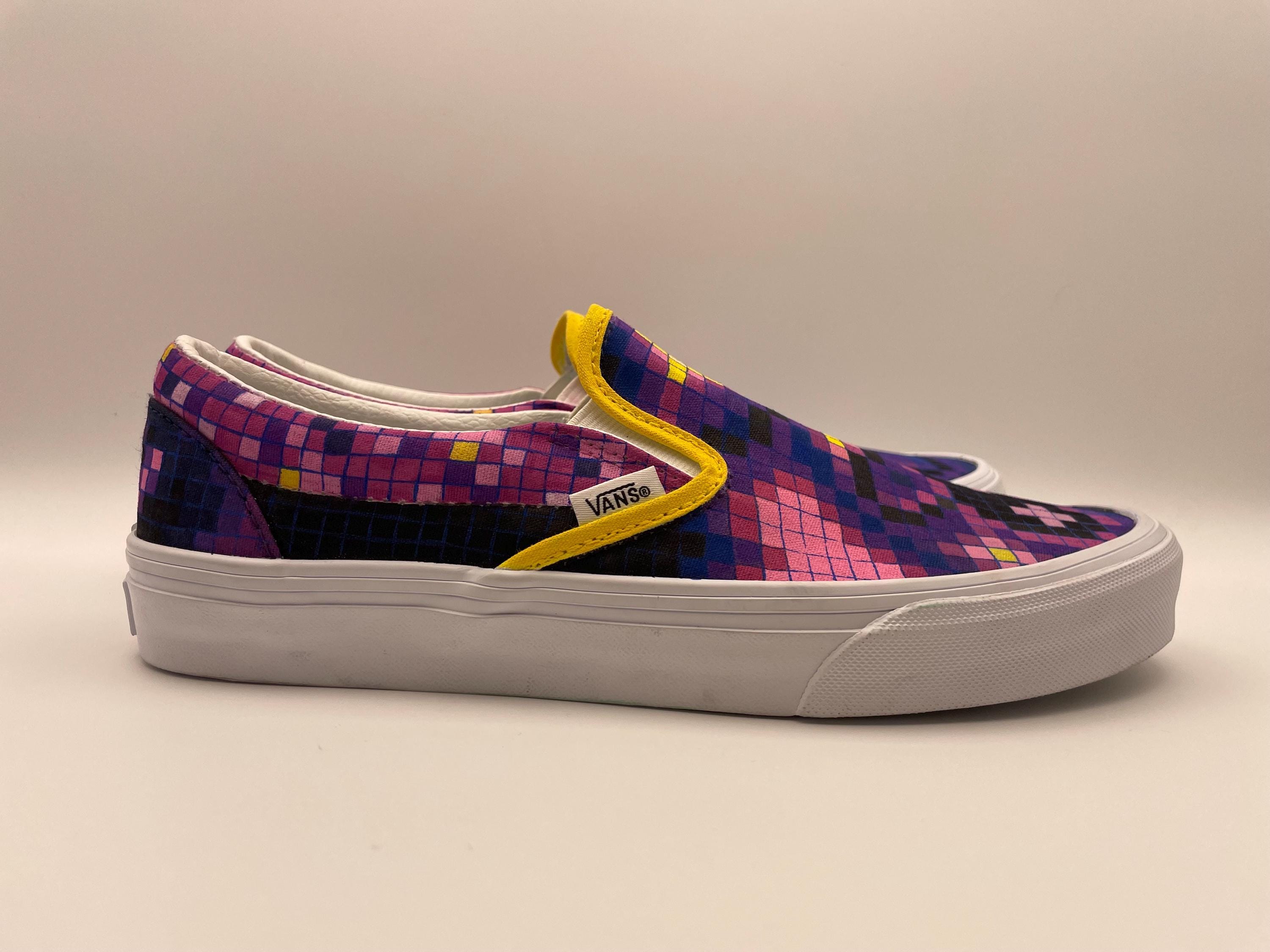 Hand painted Custom Vans "8bit pop" Size UK6 - image 3