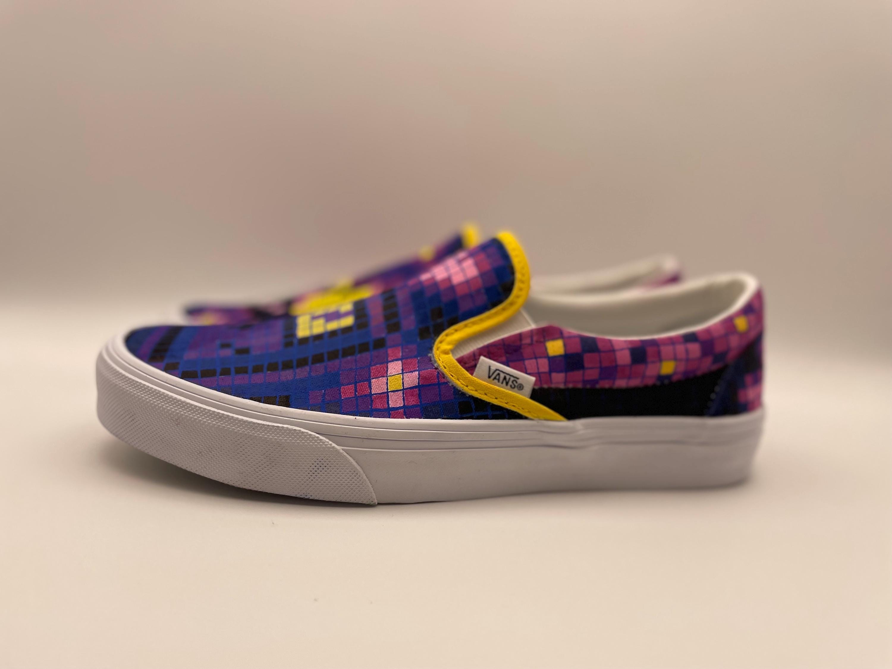 Hand painted Custom Vans "8bit pop" Size UK6 - image 4