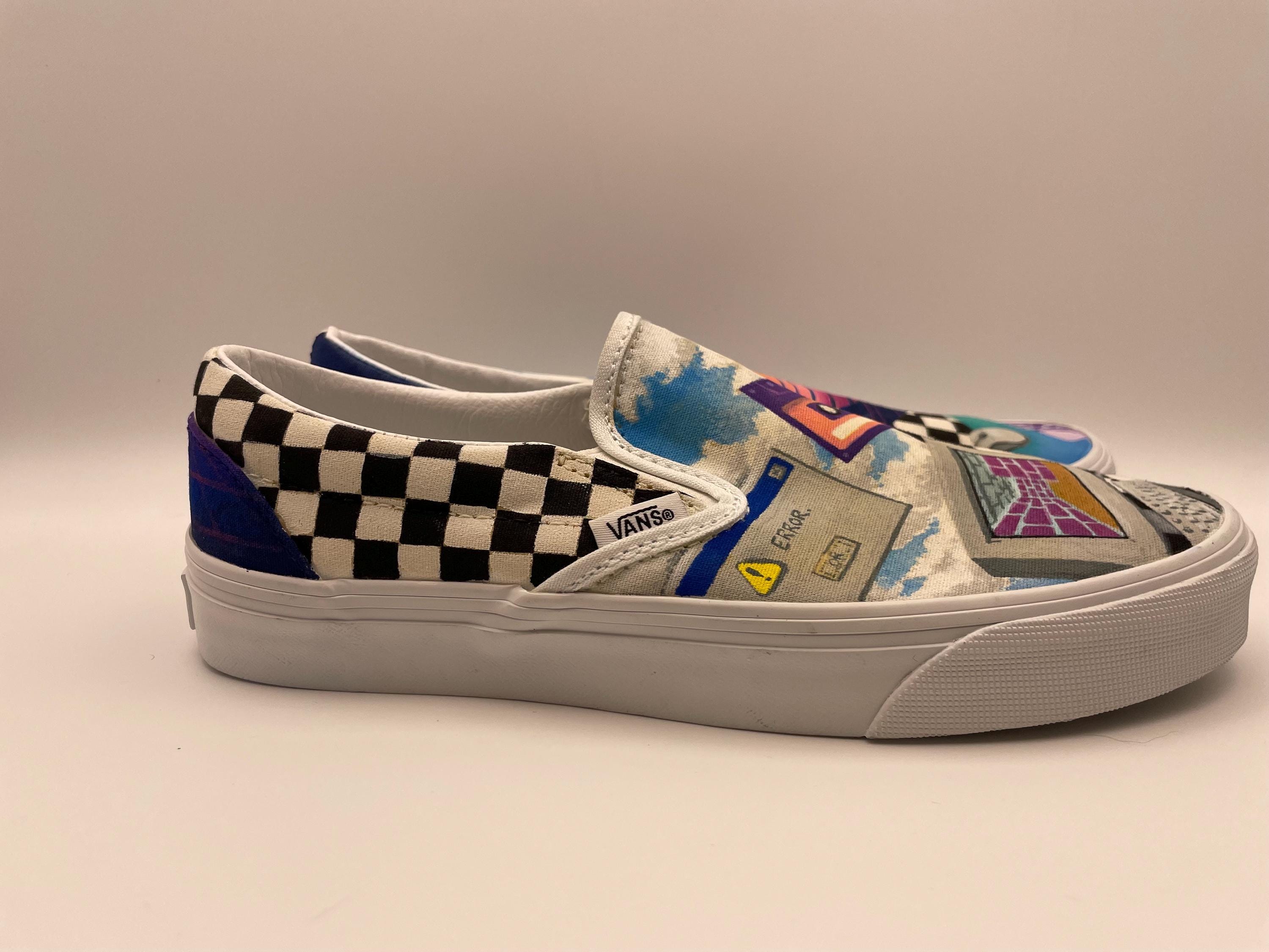 Retro/Vaporwave Custom Vans size UK 5 - image 5