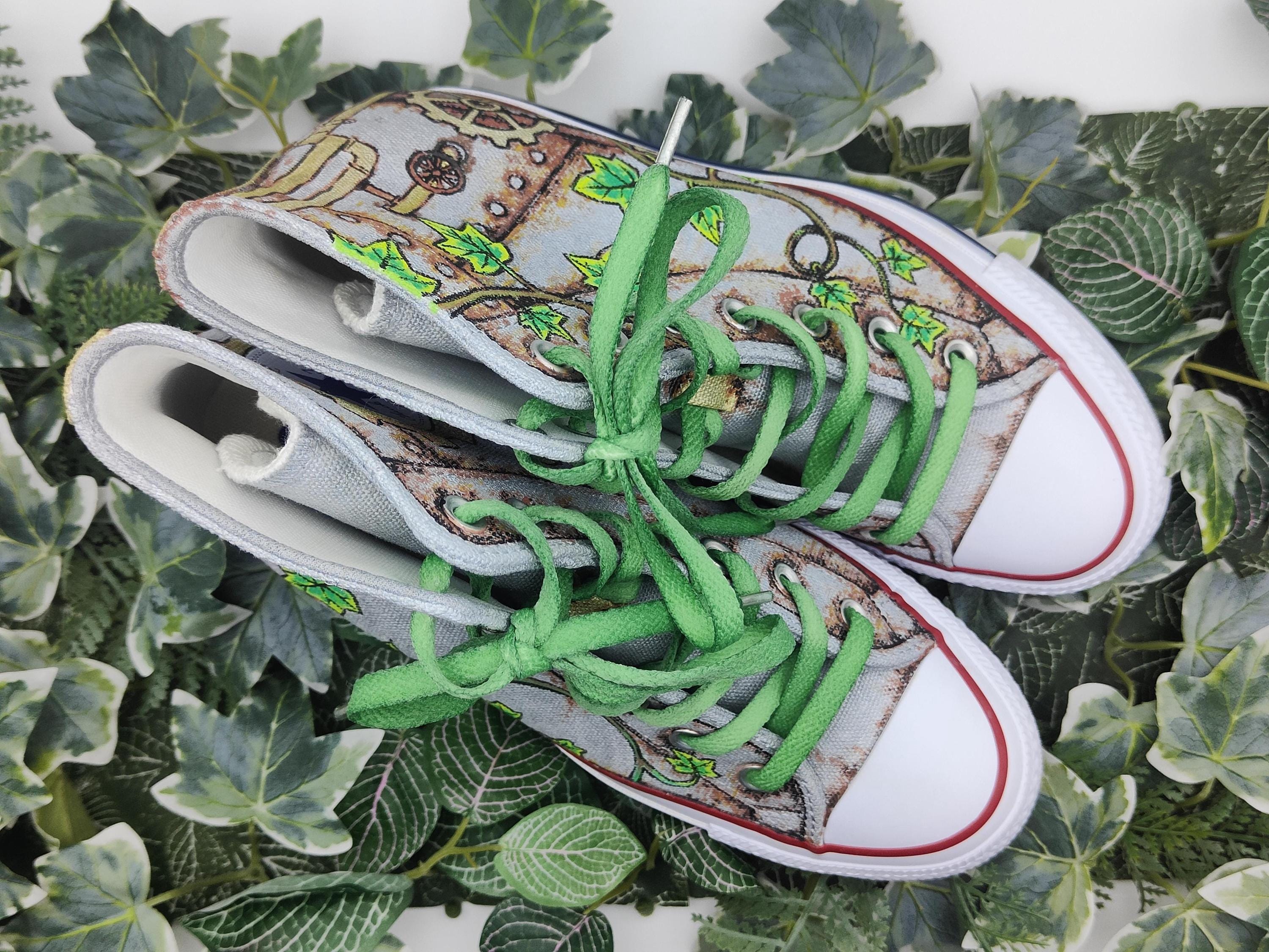 Hand painted custom Converse "Lost City" Size 7 UK - image 2