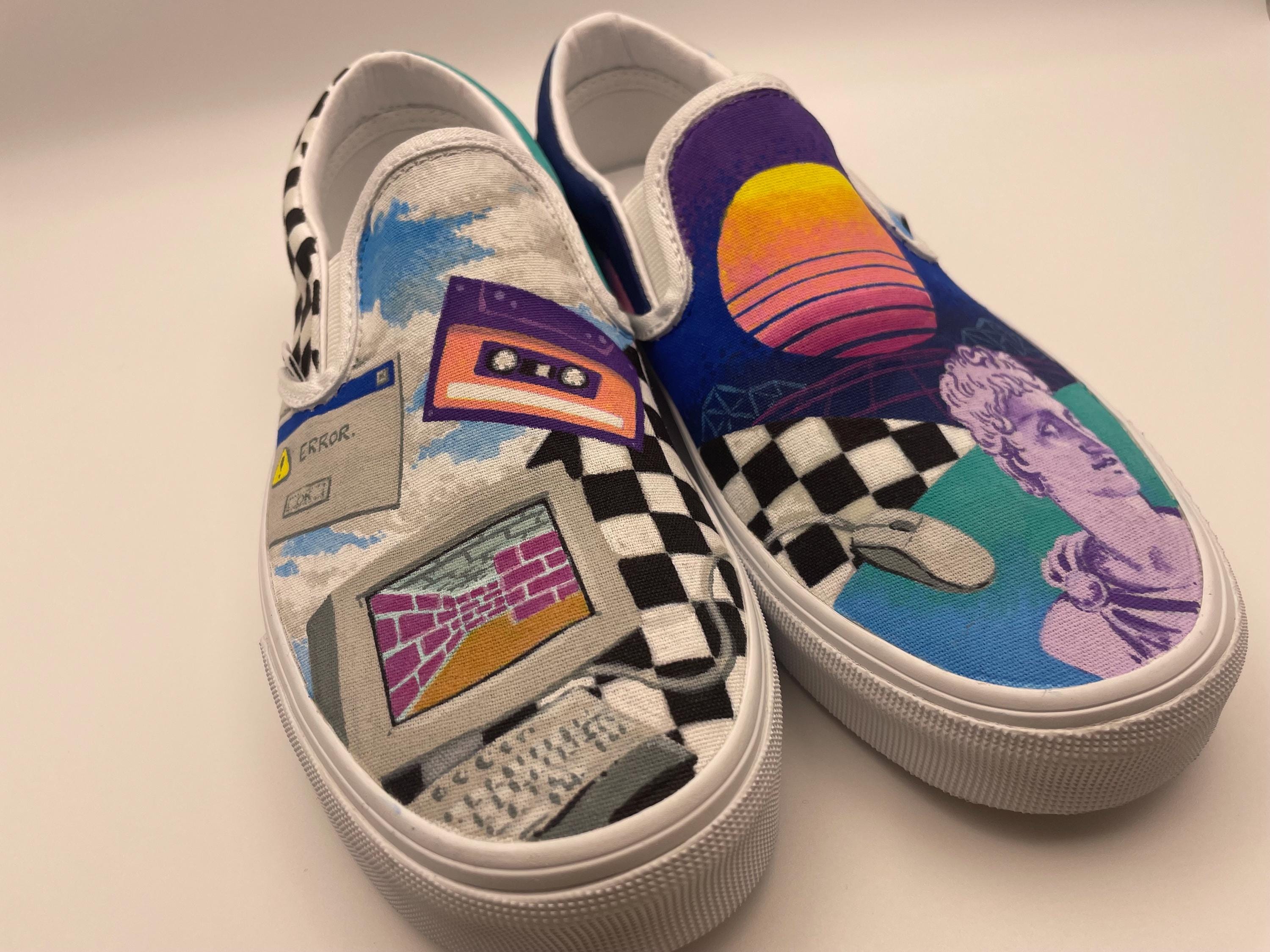 Retro/Vaporwave Custom Vans size UK 5 - image 2