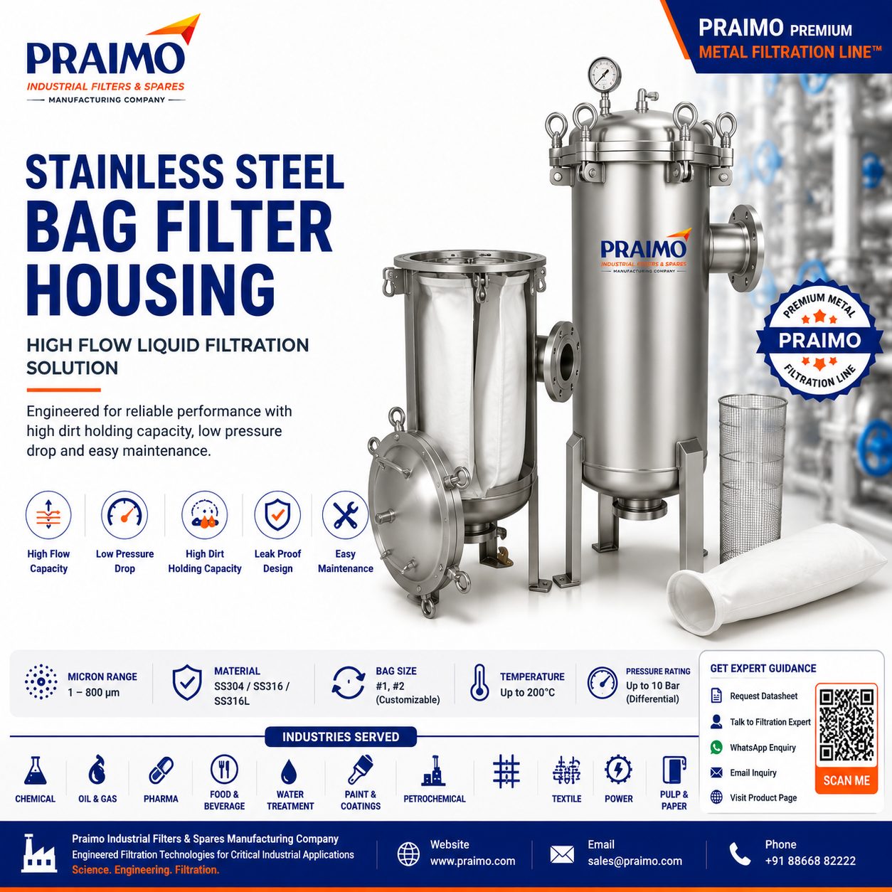 Stainless Steel Bag Filter Housing - wholesale Groceries supplier in India