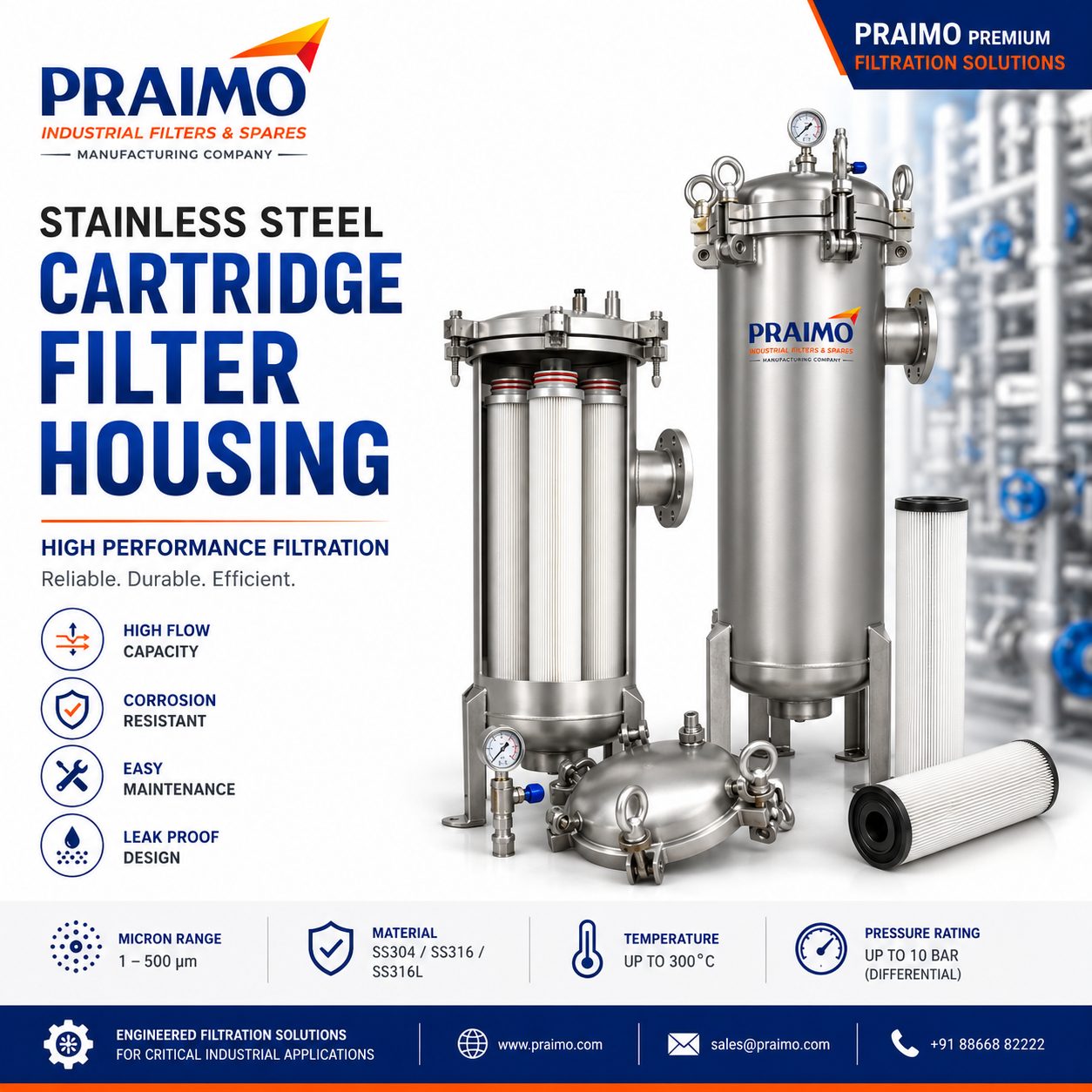 Stainless Steel Cartridge Filter Housing - wholesale Groceries supplier in India