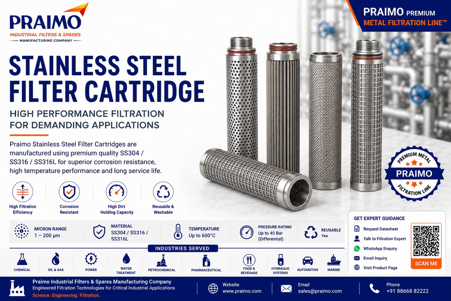 Stainless Steel Filter Cartridge - wholesale Groceries supplier in India