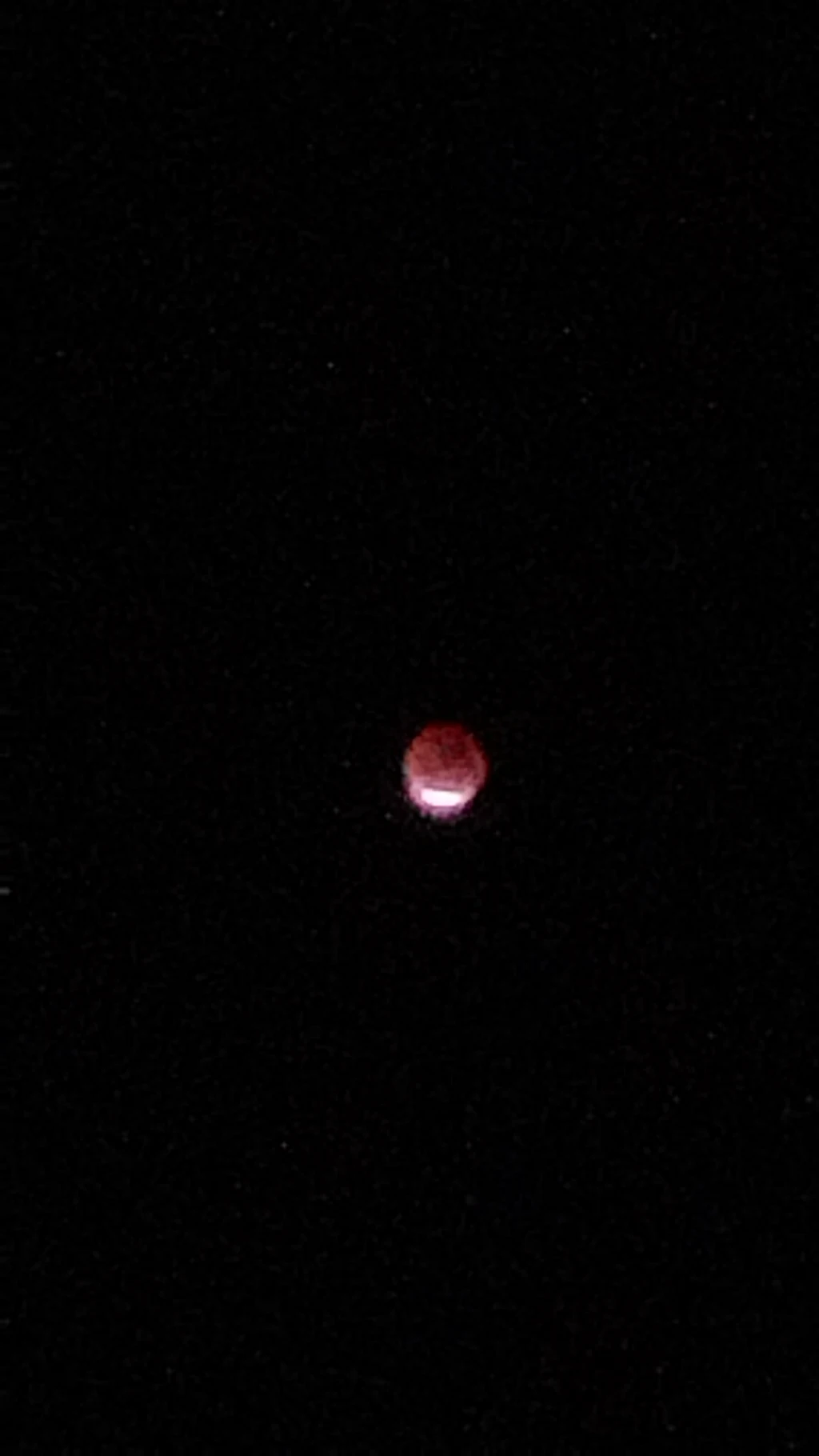 The same Moon but now it's more redder due to better white balance settings, but the quality is awful due to camera resolution.