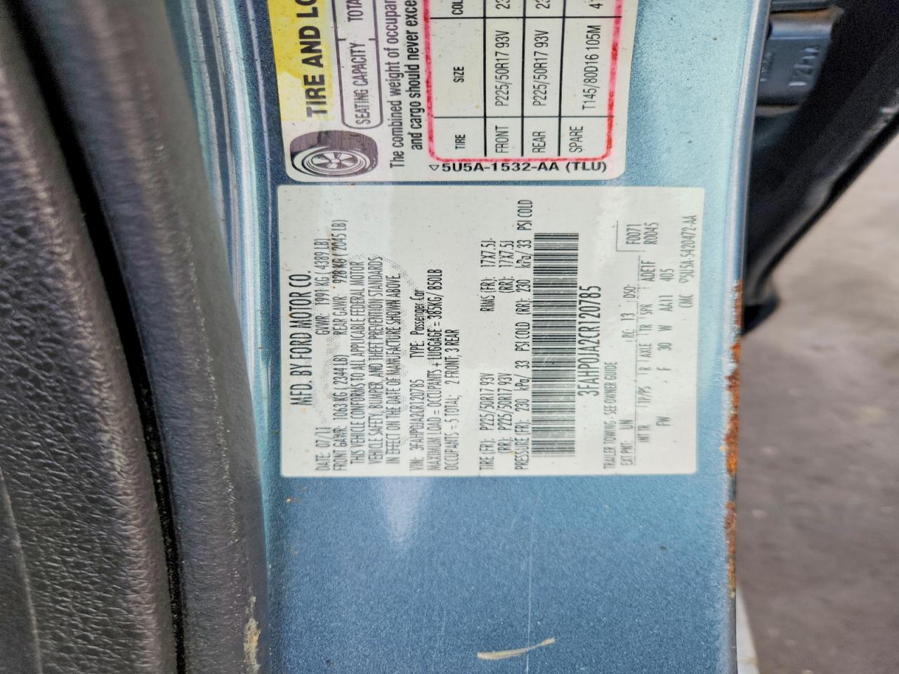 2012 FORD FUSION SEL photo 34