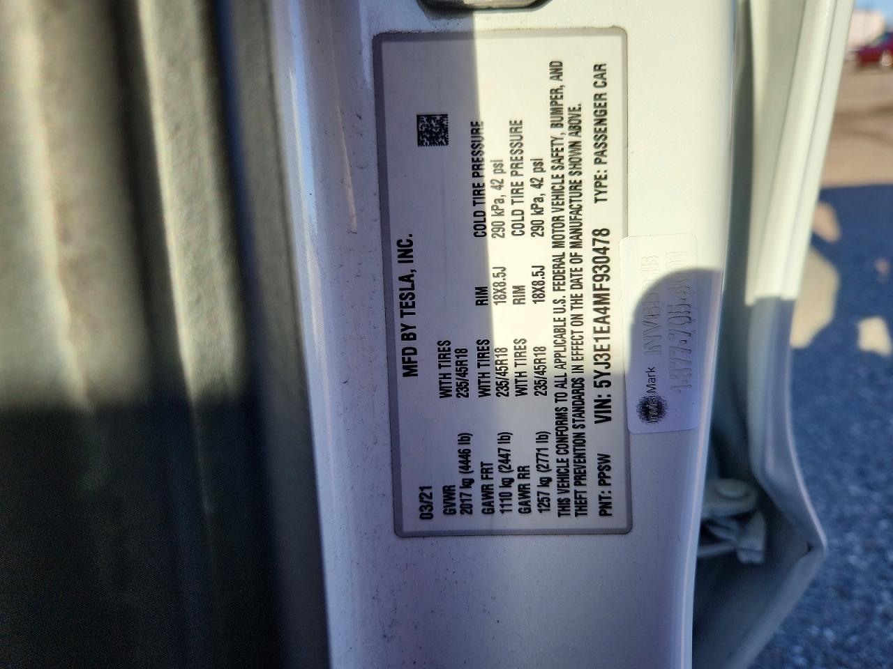 2021 TESLA MODEL 3 photo 23
