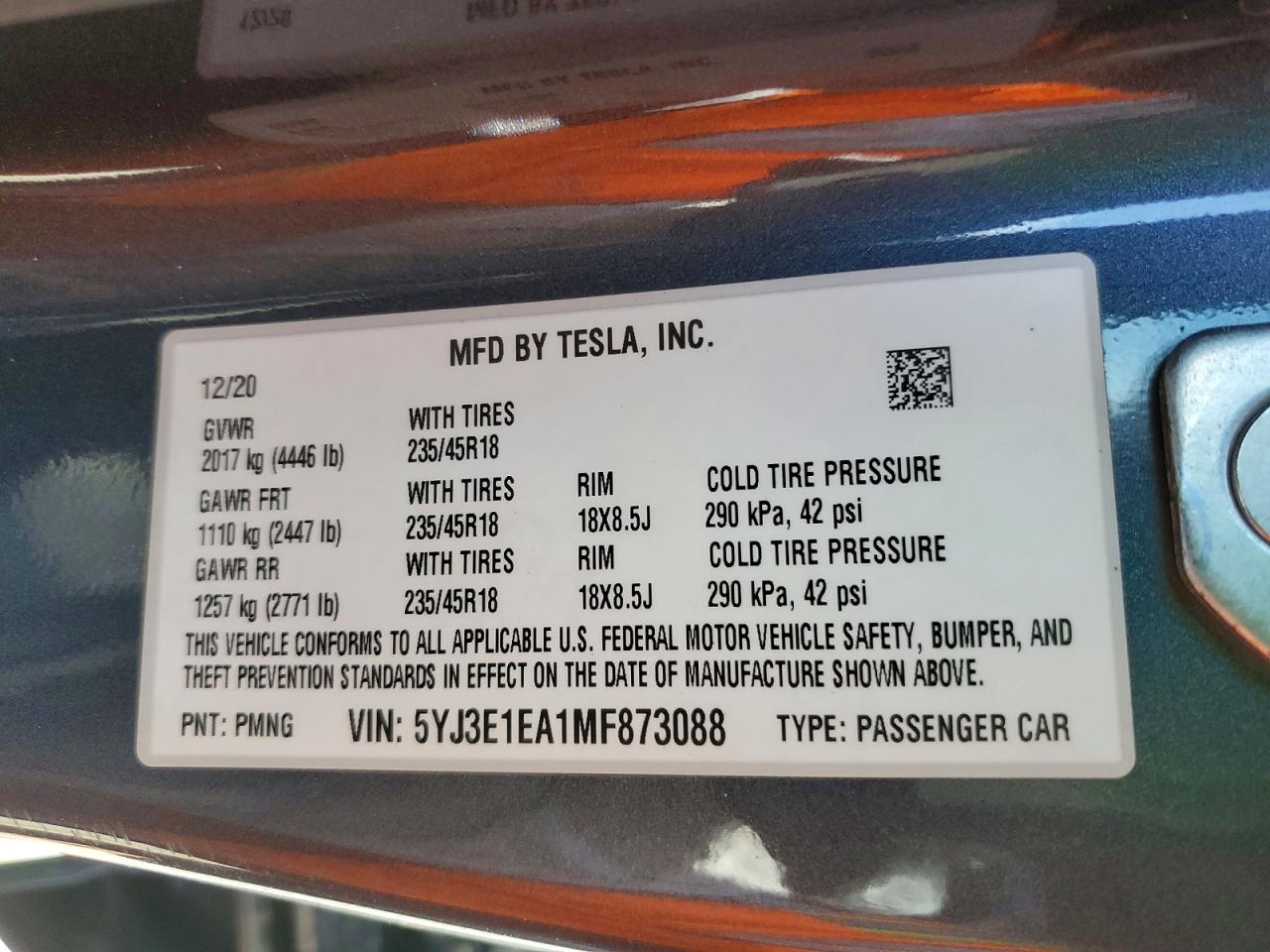 2021 TESLA MODEL 3 photo 34