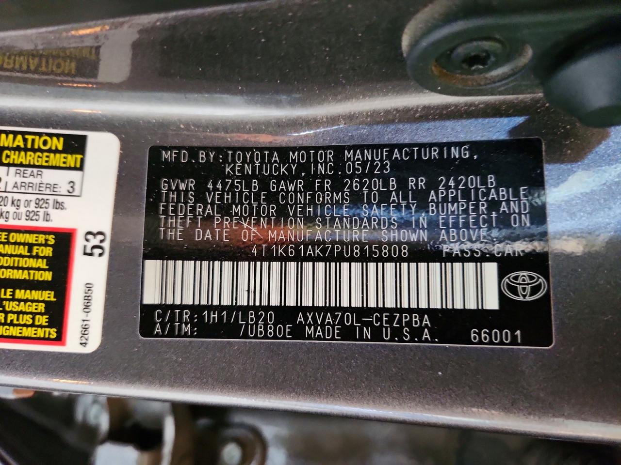 2023 TOYOTA CAMRY XSE photo 12