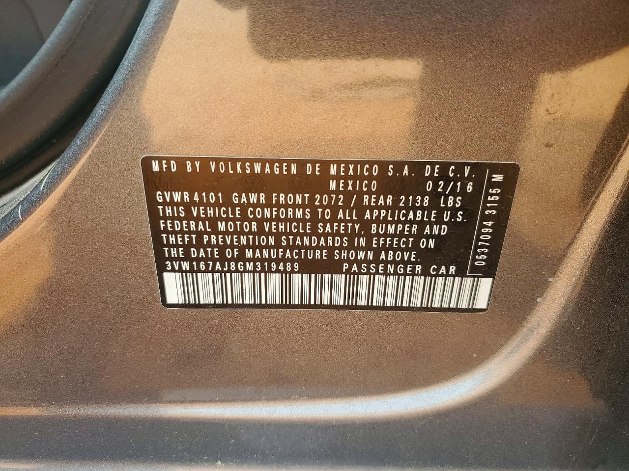 2016 VOLKSWAGEN JETTA S photo 34
