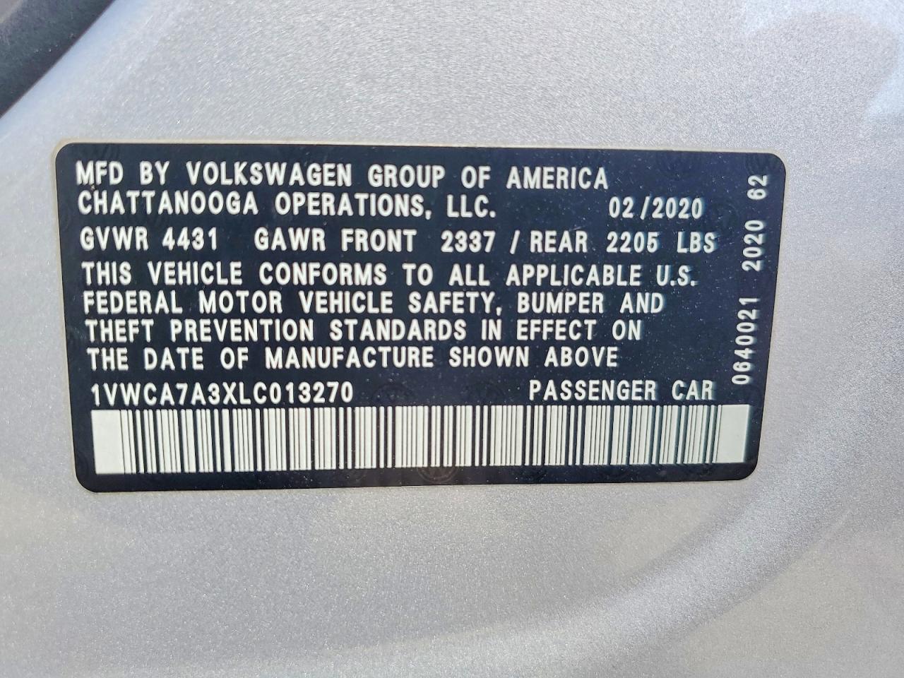 2020 VOLKSWAGEN PASSAT SEL photo 23