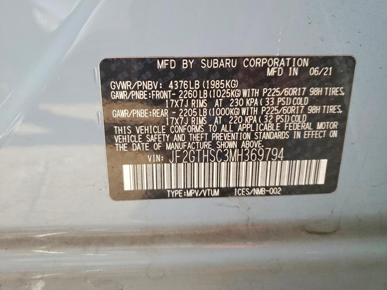 2021 SUBARU CROSSTREK SPORT photo 14