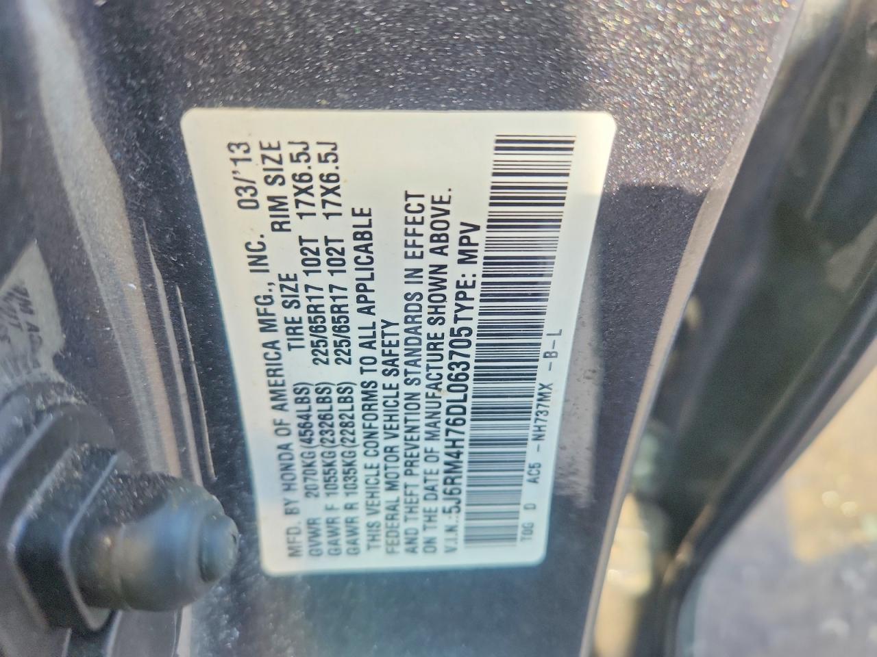 2013 HONDA CR-V EXL photo 13