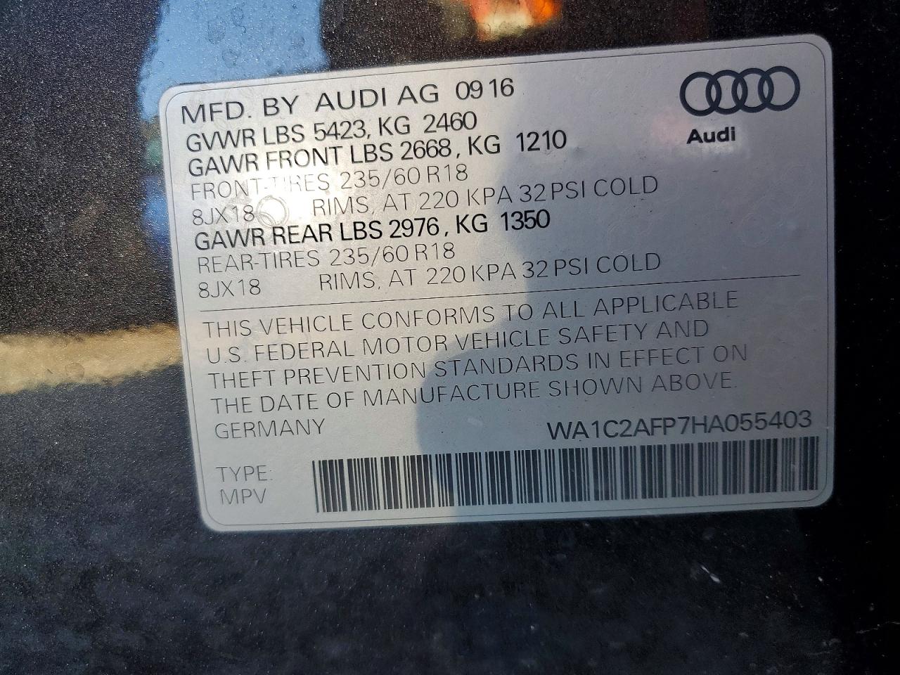 2017 AUDI Q5 PREMIUM photo 13