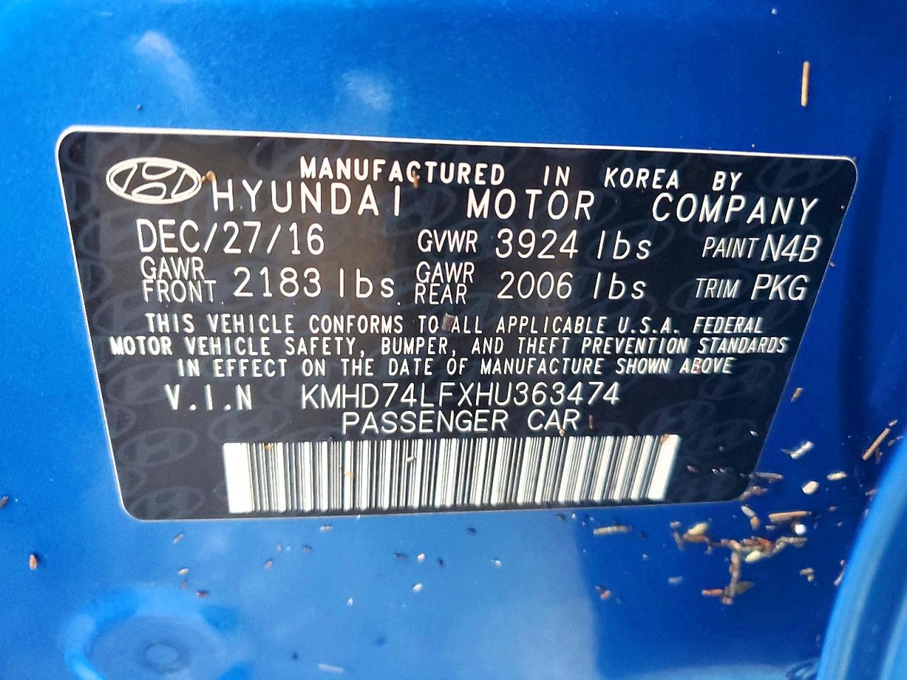 2017 HYUNDAI ELANTRA SE photo 34