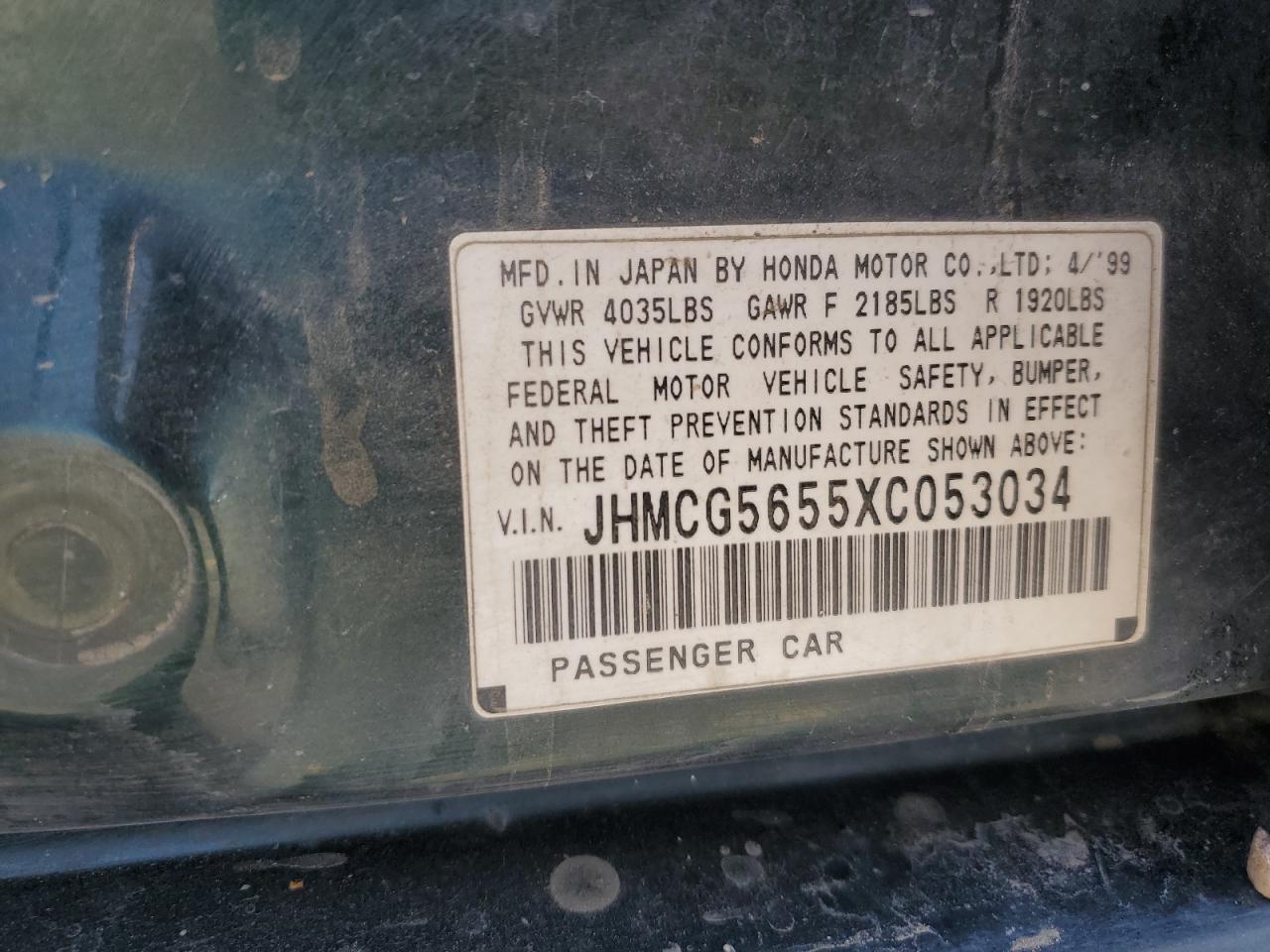 1999 HONDA ACCORD EX photo 12