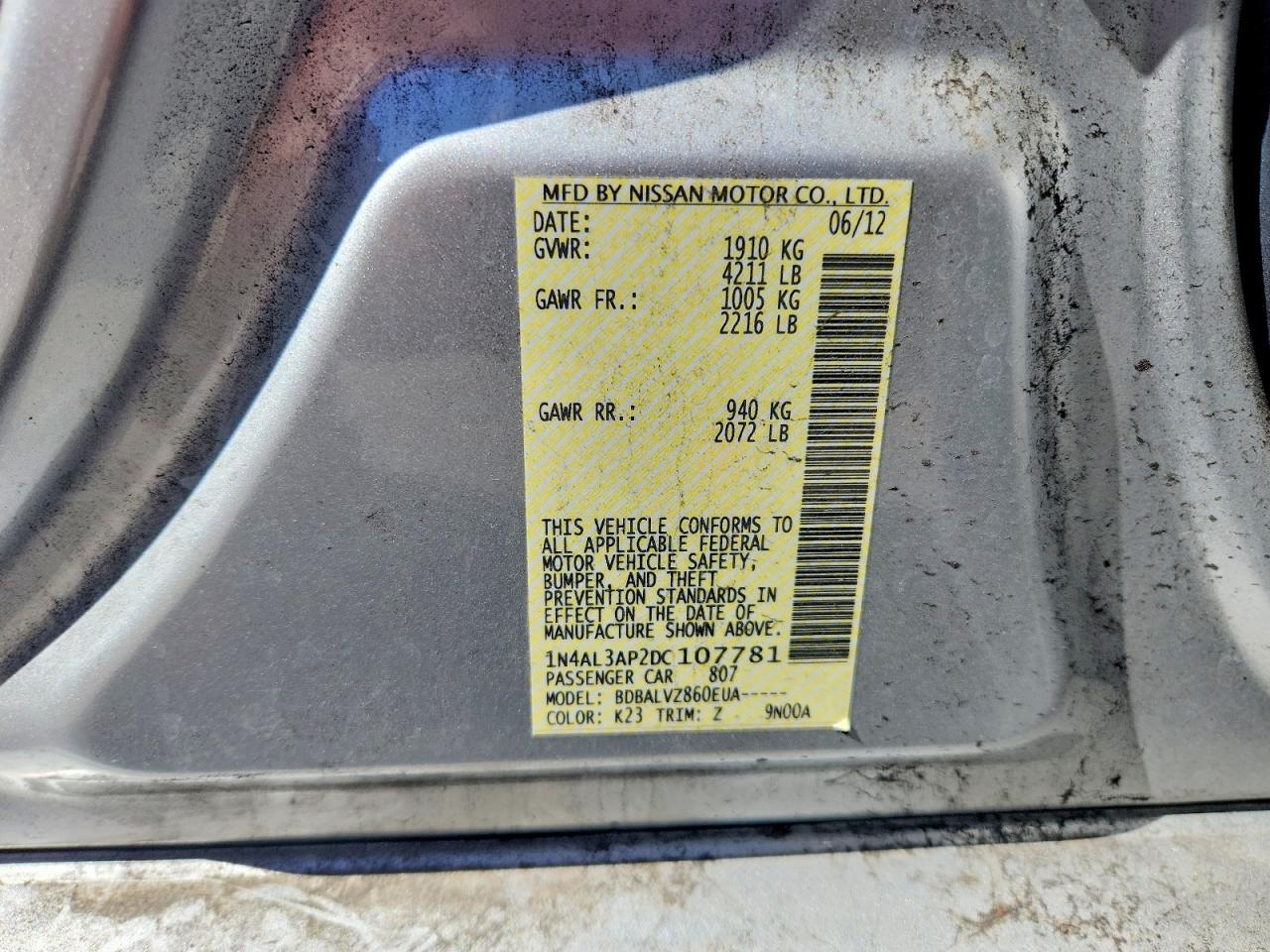 2013 NISSAN ALTIMA 2.5 photo 12