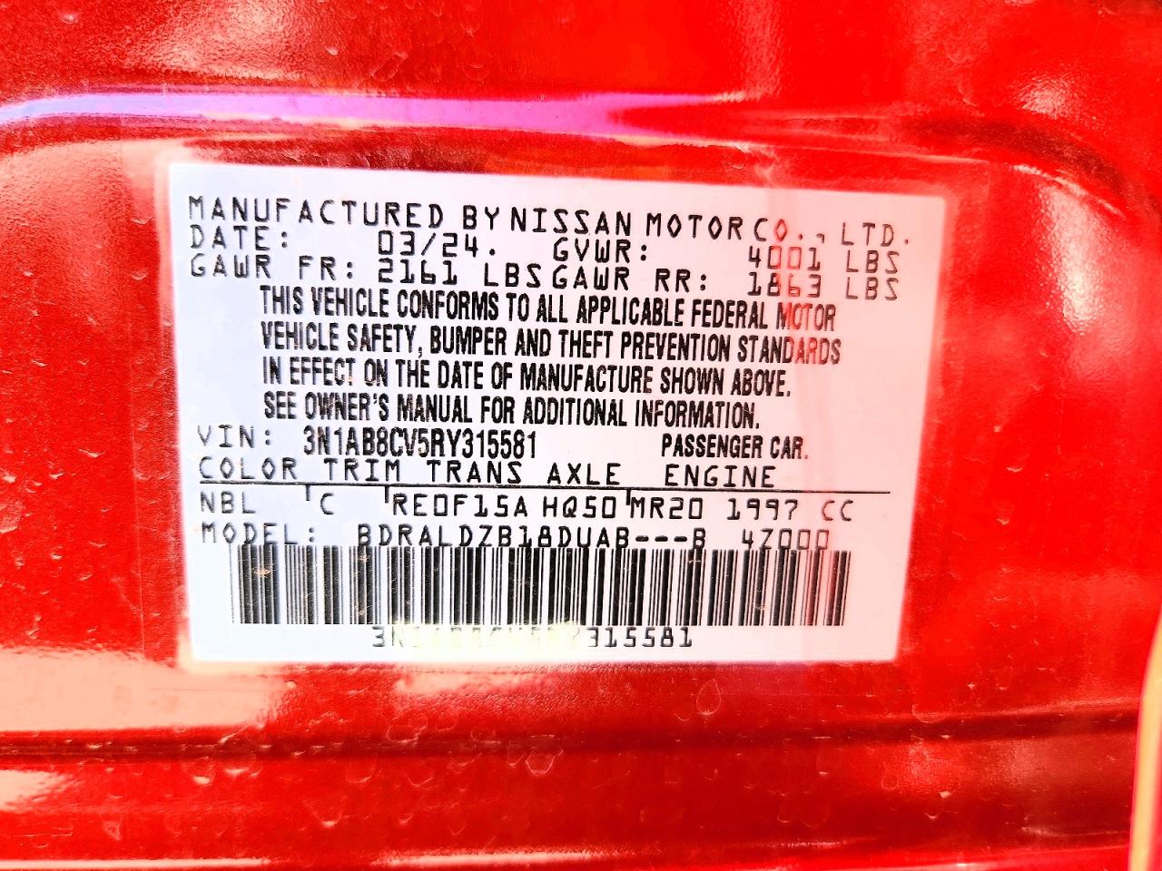 2024 NISSAN SENTRA SV photo 12