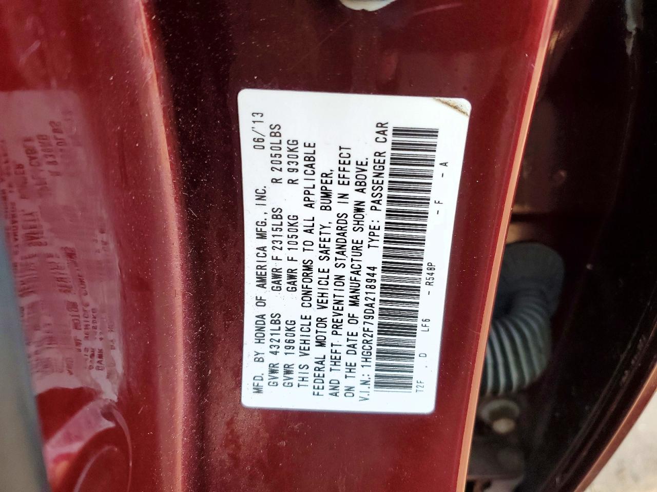 2013 HONDA ACCORD EX photo 23