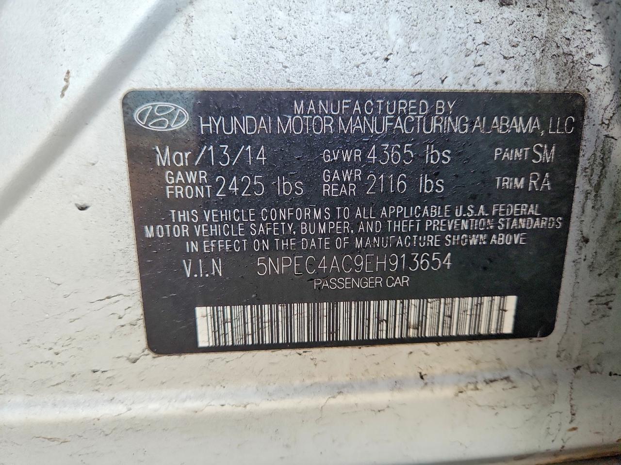 2014 HYUNDAI SONATA LIMITED photo 12