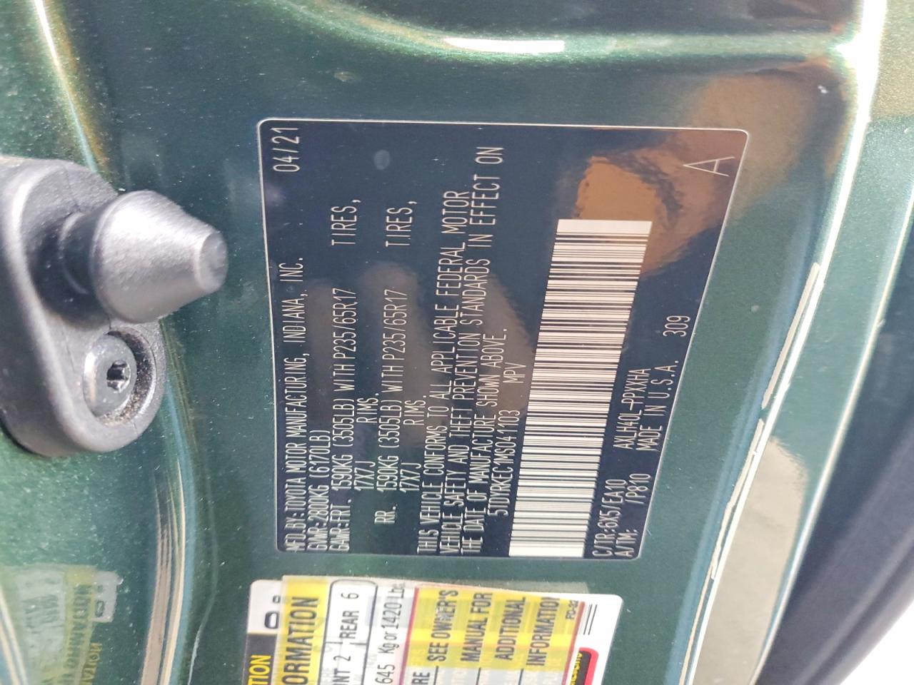 2021 TOYOTA SIENNA XLE 8-PASSENGER photo 37