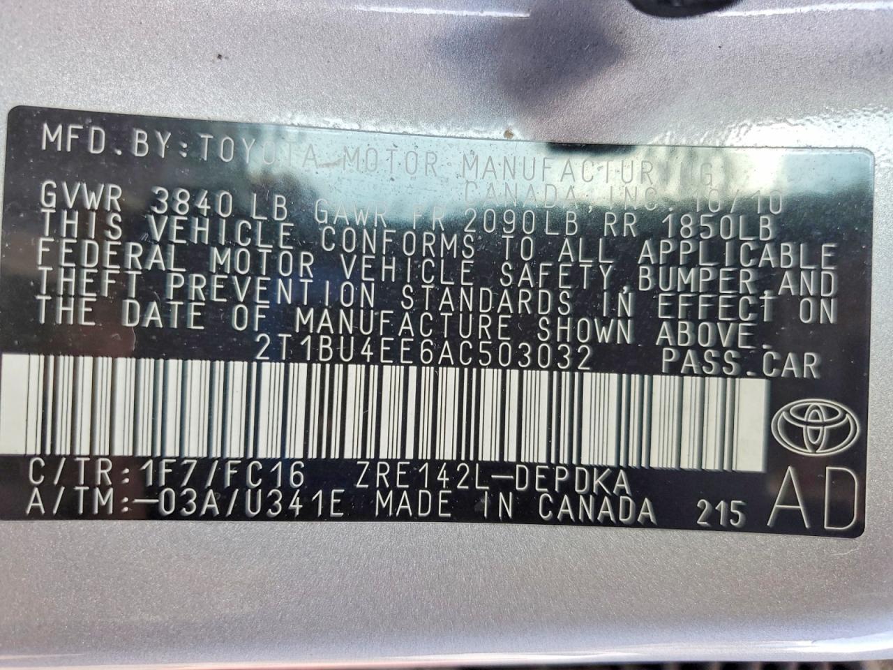 2010 TOYOTA COROLLA LE photo 23