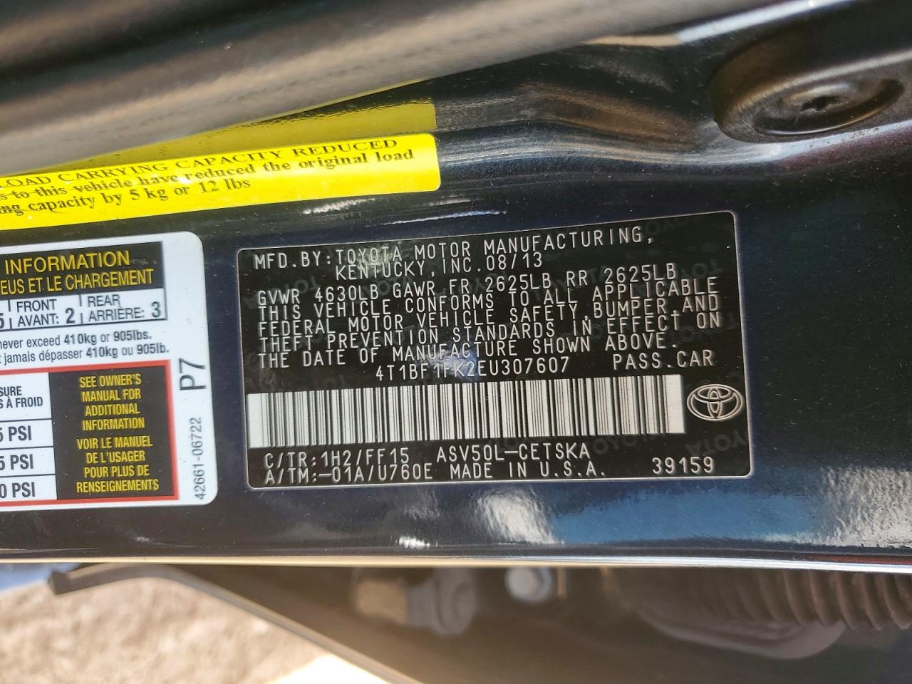 2014 TOYOTA CAMRY SE photo 34