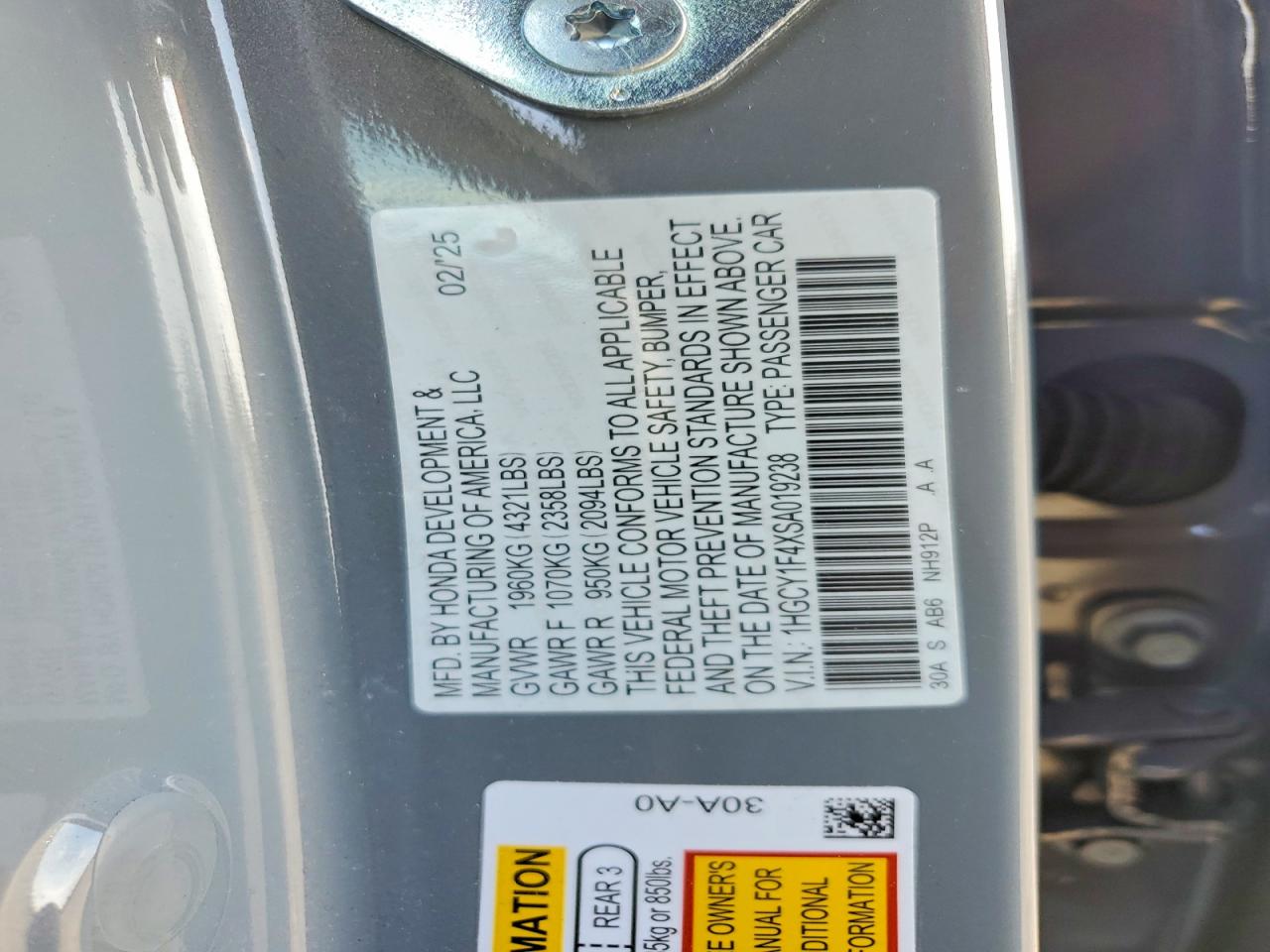2025 HONDA ACCORD SE photo 12