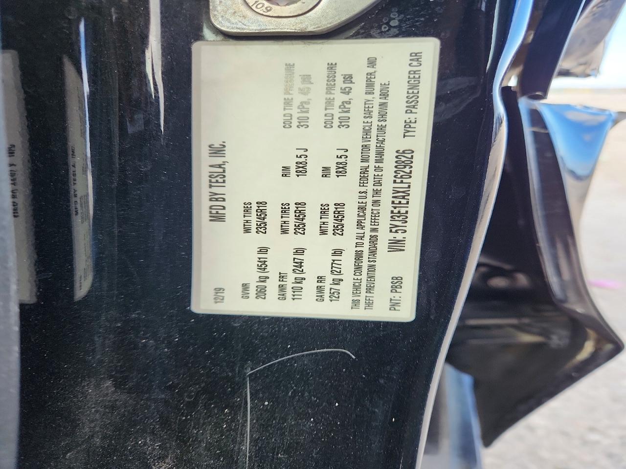 2020 TESLA MODEL 3 photo 12