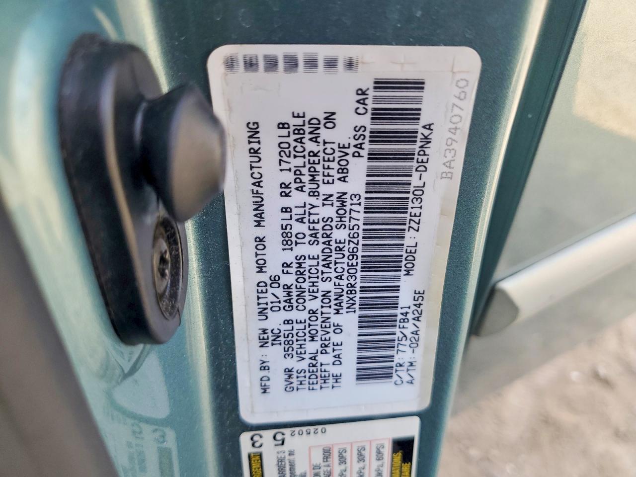 2006 TOYOTA COROLLA LE photo 12