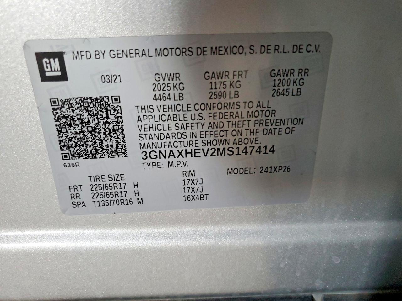 2021 CHEVROLET EQUINOX LS photo 12
