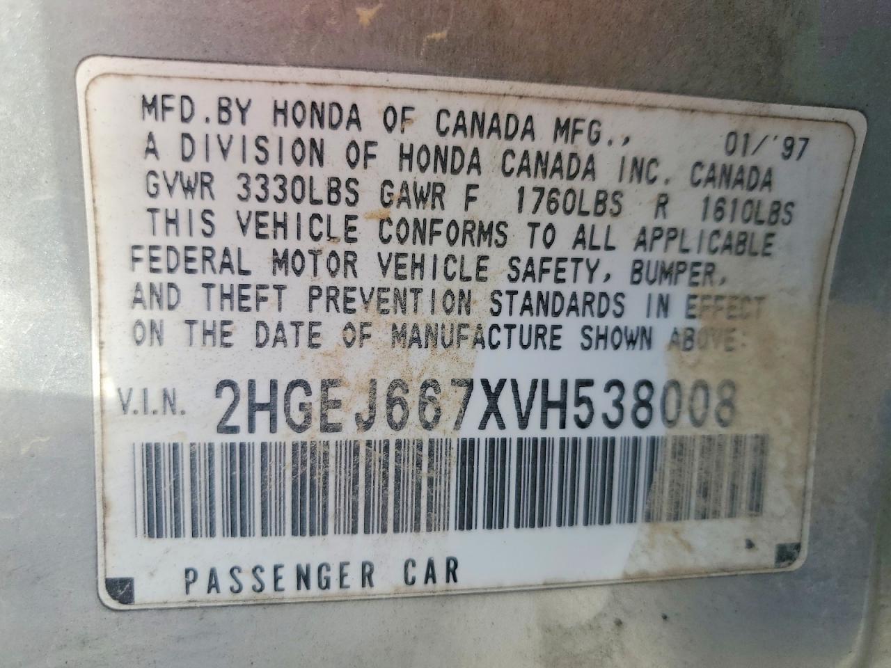 1997 HONDA CIVIC LX photo 25