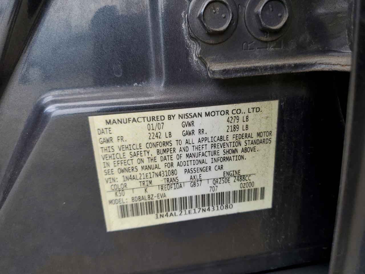 2007 NISSAN ALTIMA 2.5 photo 34