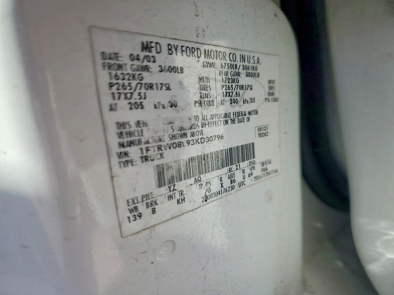 2003 FORD F150 photo 12