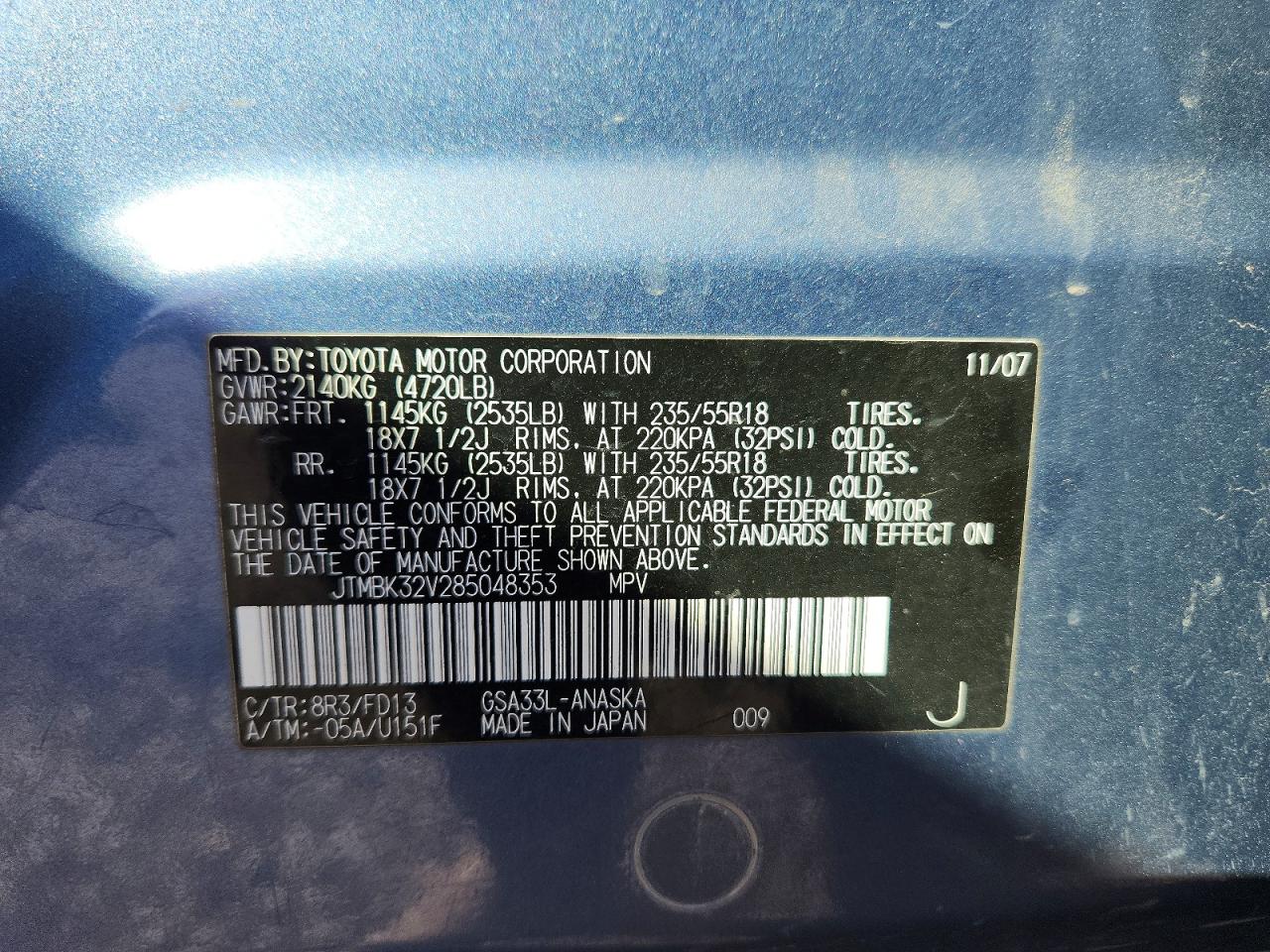 2008 TOYOTA RAV4 SPORT photo 13