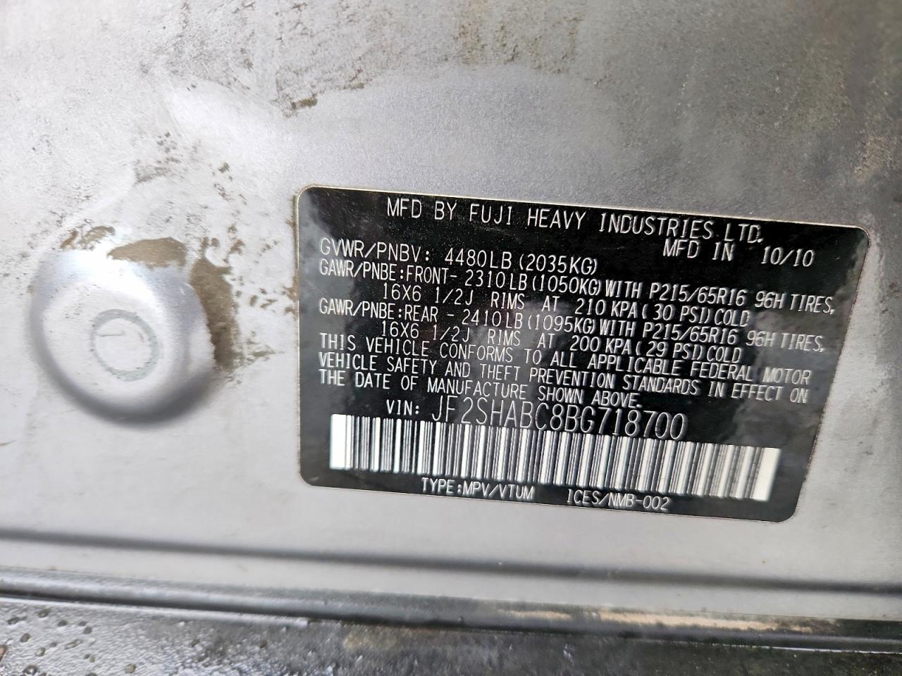 2011 SUBARU FORESTER 2.5X photo 27