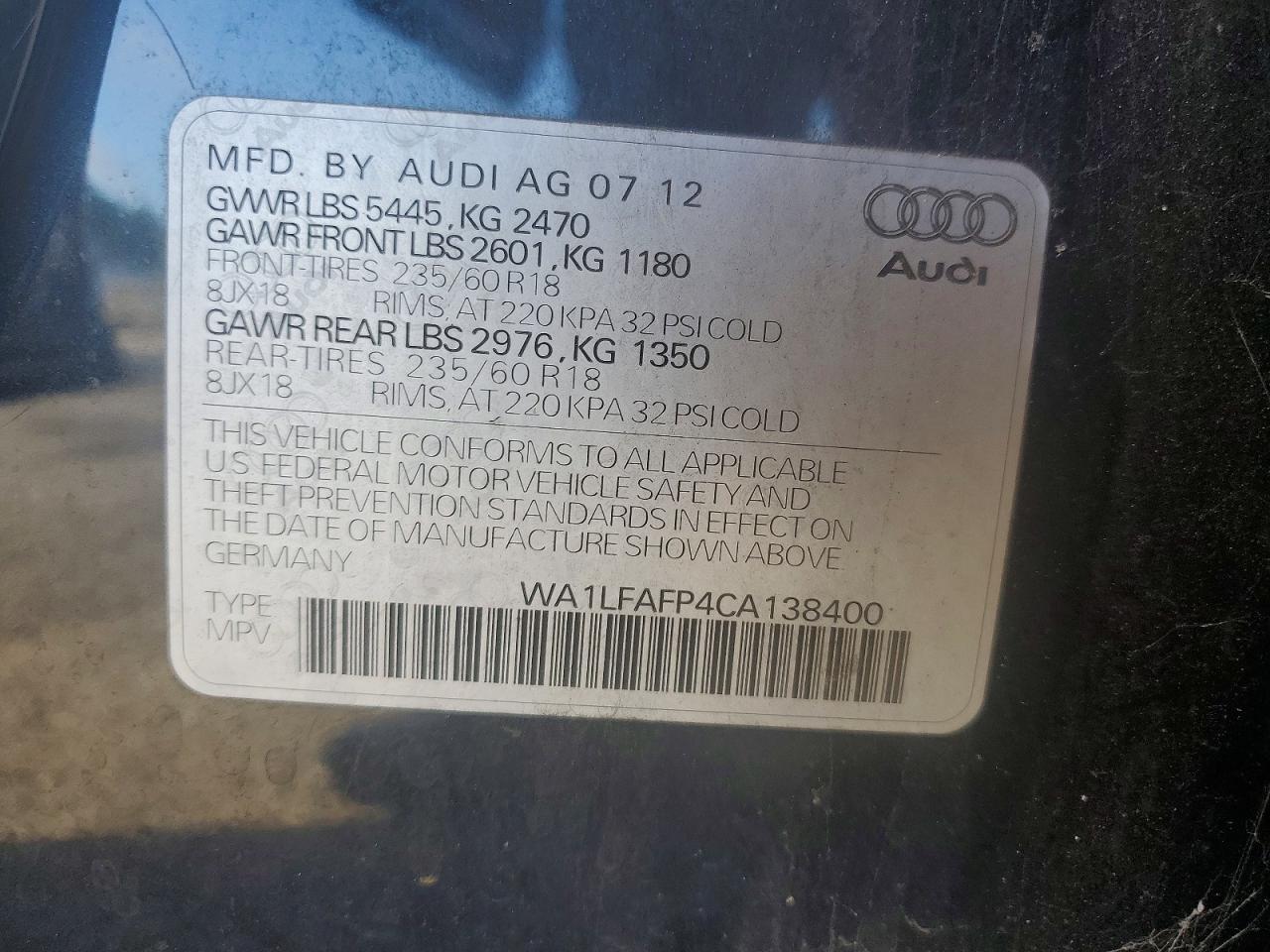 2012 AUDI Q5 PREMIUM PLUS photo 12