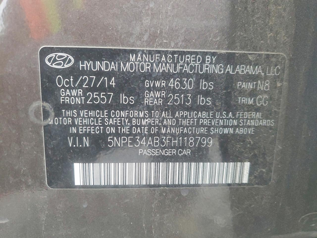 2015 HYUNDAI SONATA LIMITED 2.0T photo 34