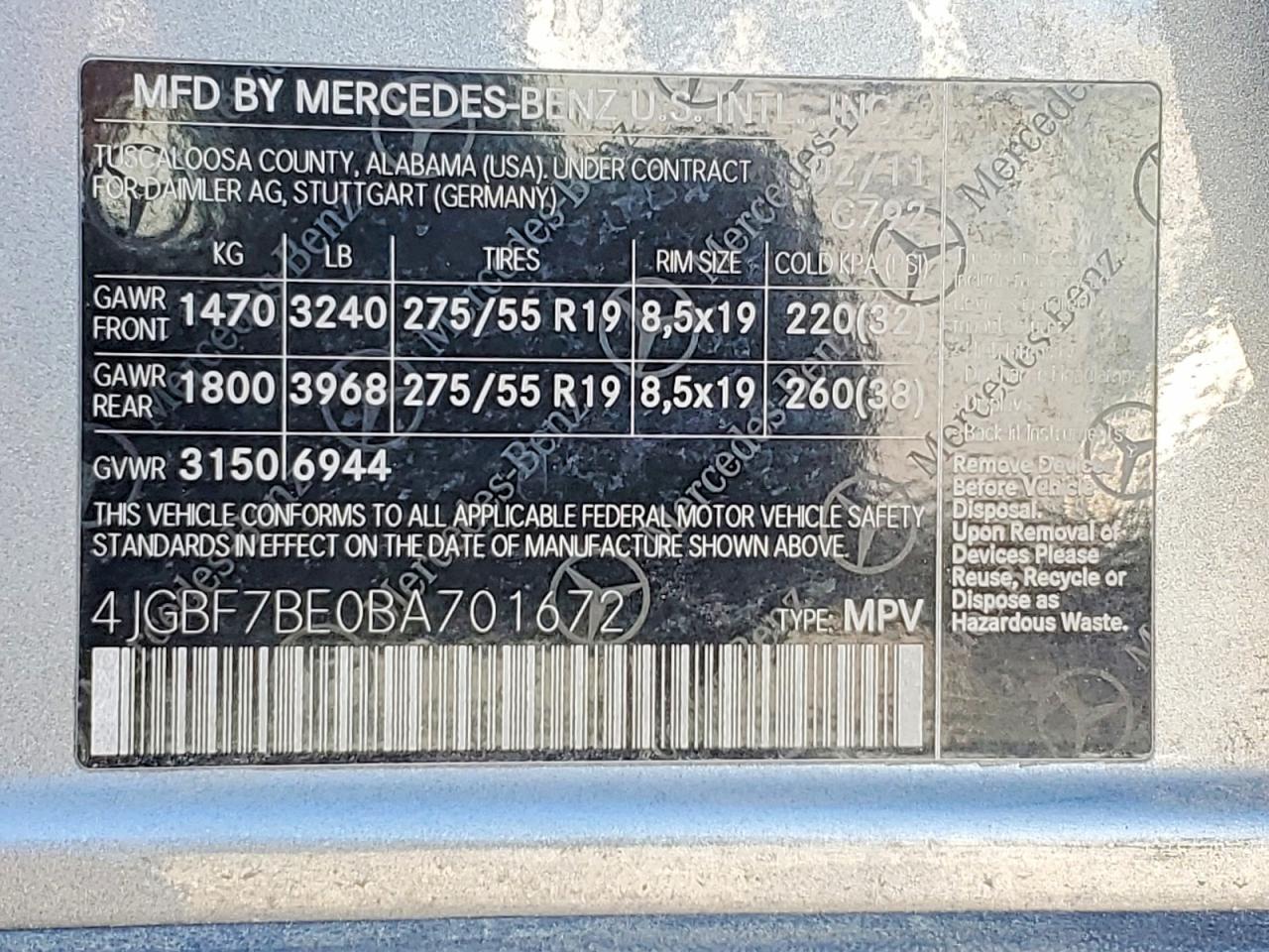 2011 MERCEDES-BENZ GL 450 4MATIC photo 13