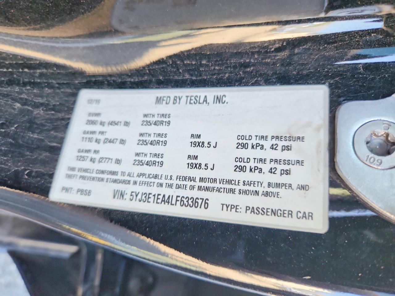 2020 TESLA MODEL 3 photo 12