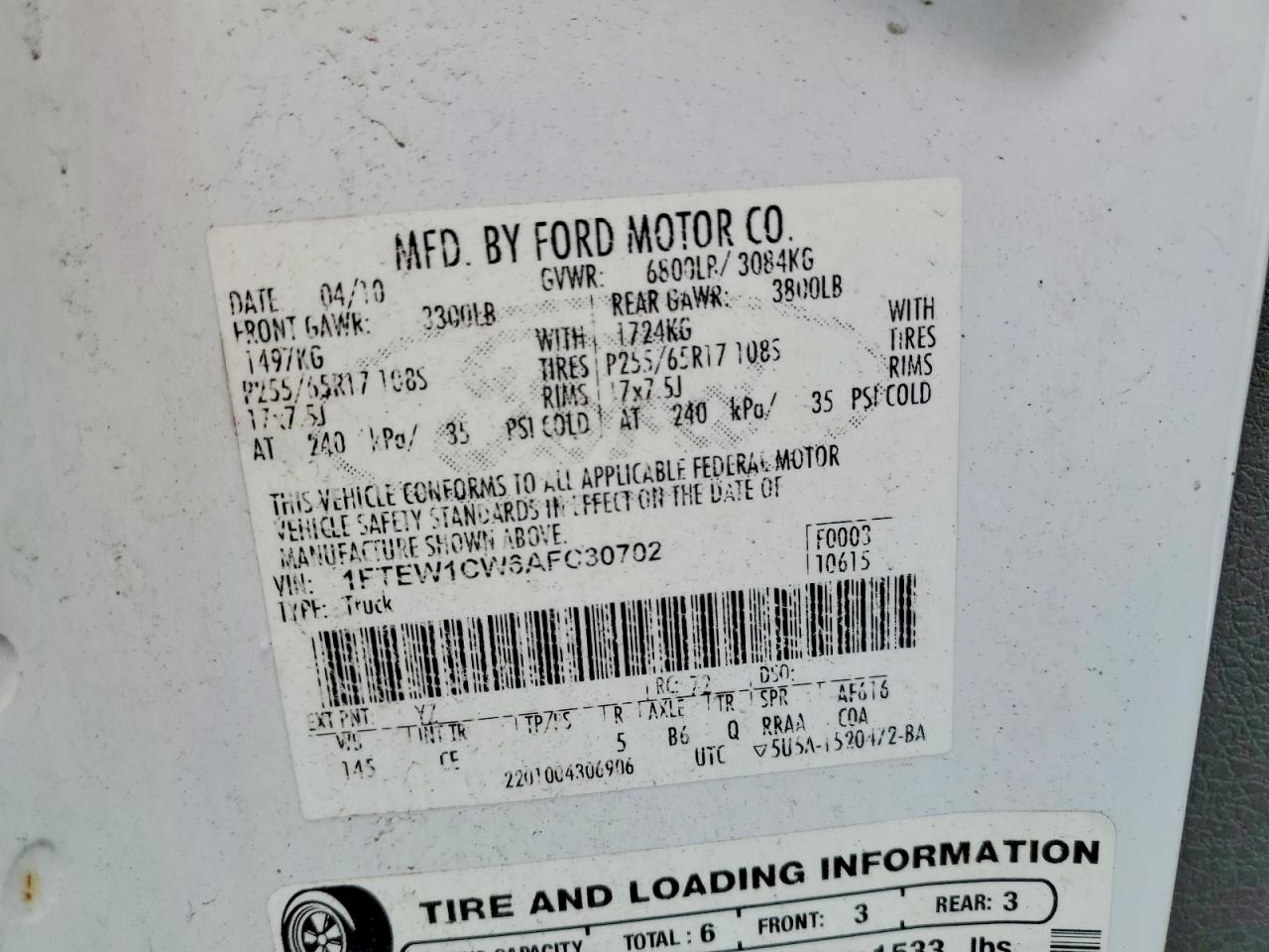 2010 FORD F150 SUPERCREW photo 23