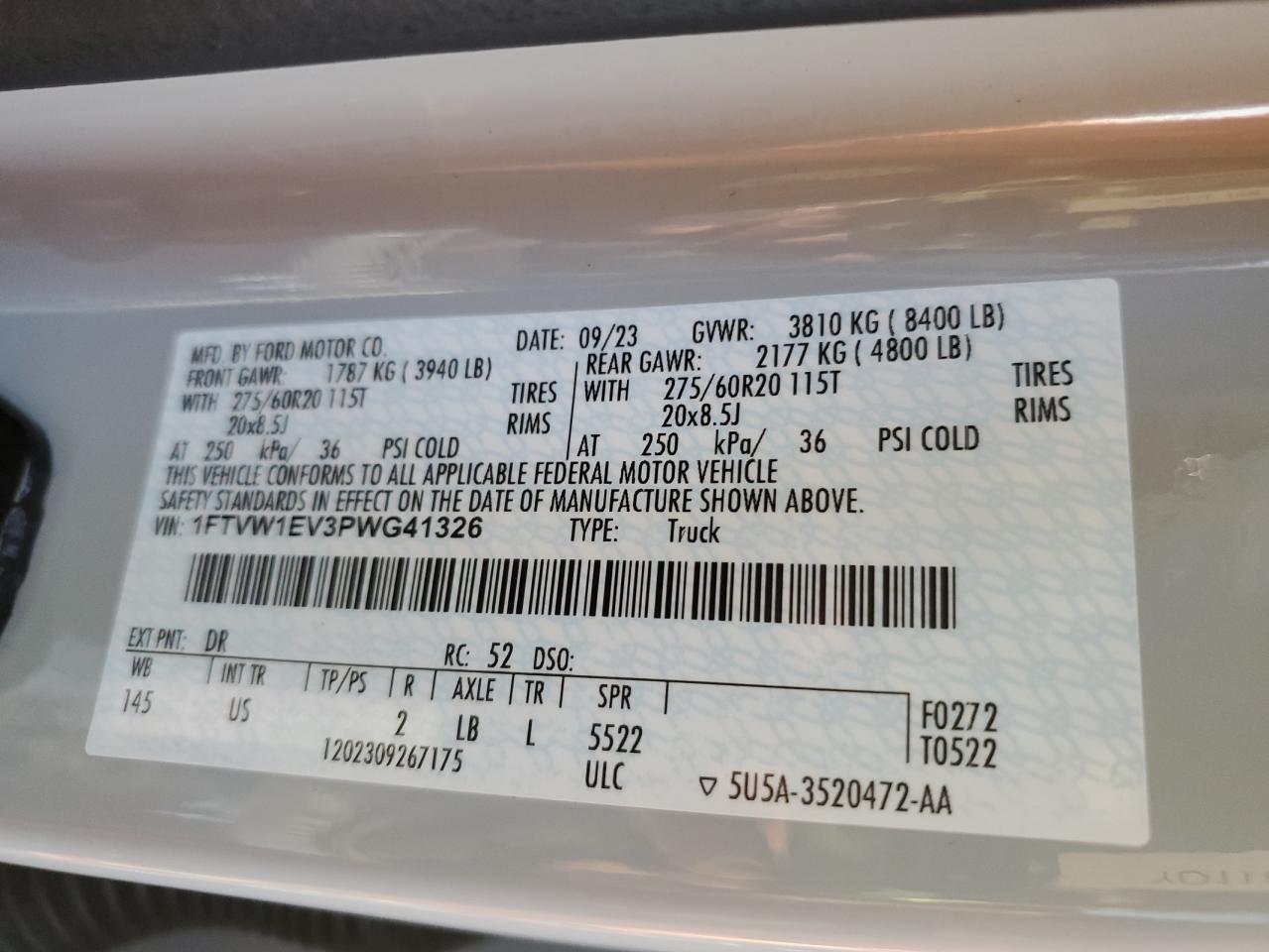 2023 FORD F150 LIGHTNING PRO photo 13