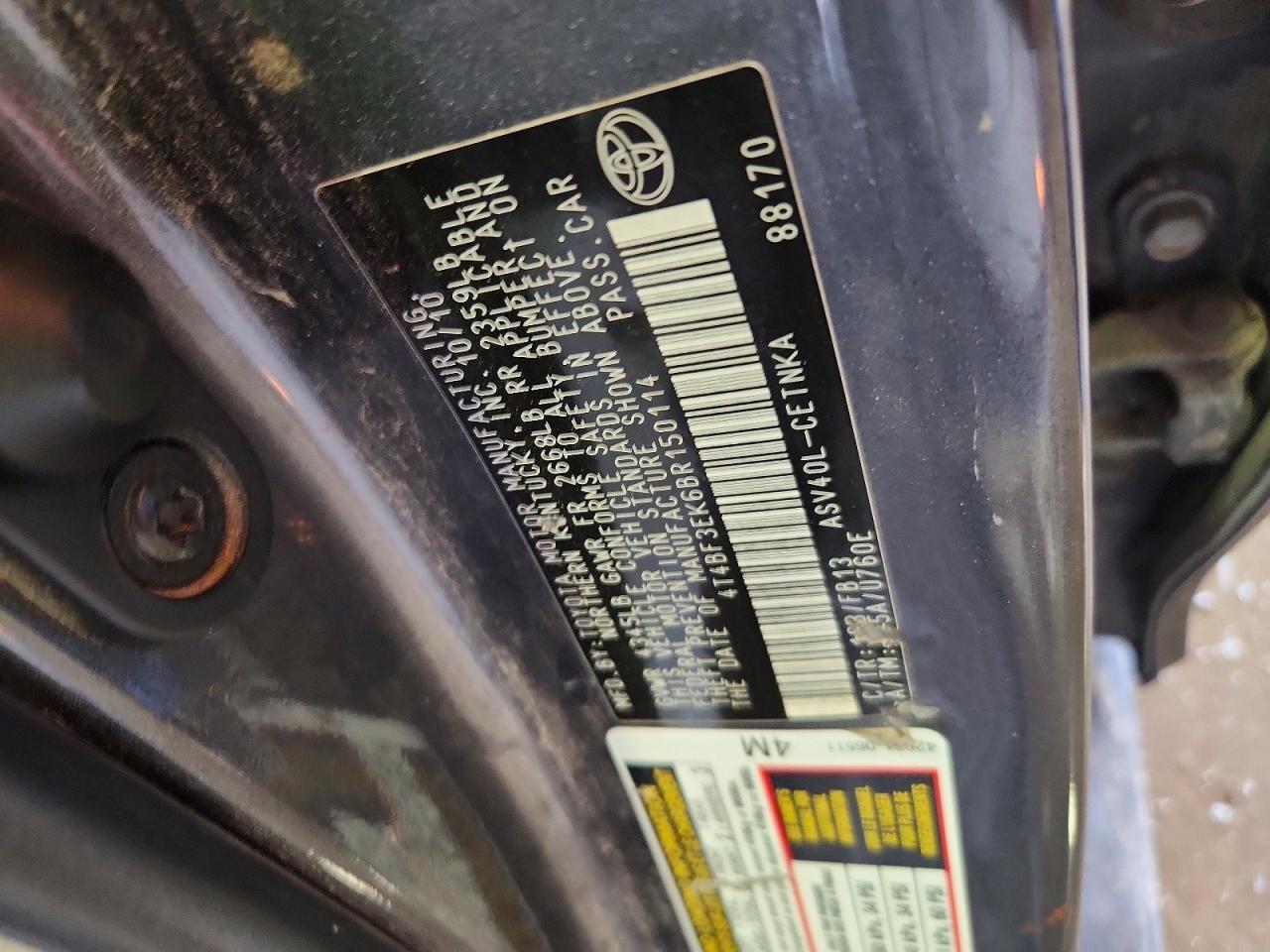 2011 TOYOTA CAMRY LE photo 34