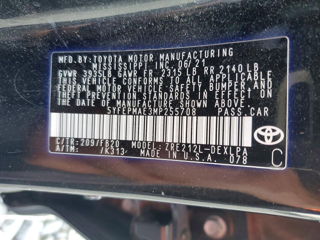 2021 TOYOTA COROLLA LE photo 23