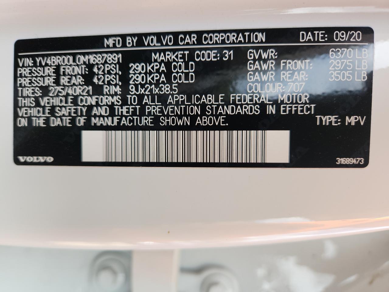 2021 VOLVO XC90 T8 RECHARGE INSCRIPTION photo 13