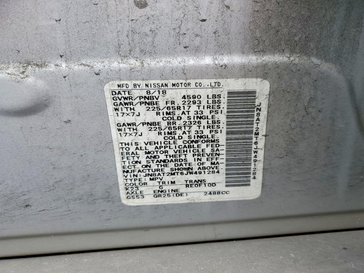 2018 NISSAN ROGUE SV photo 12