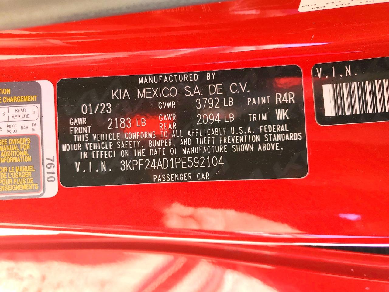 2023 KIA FORTE LXS photo 13