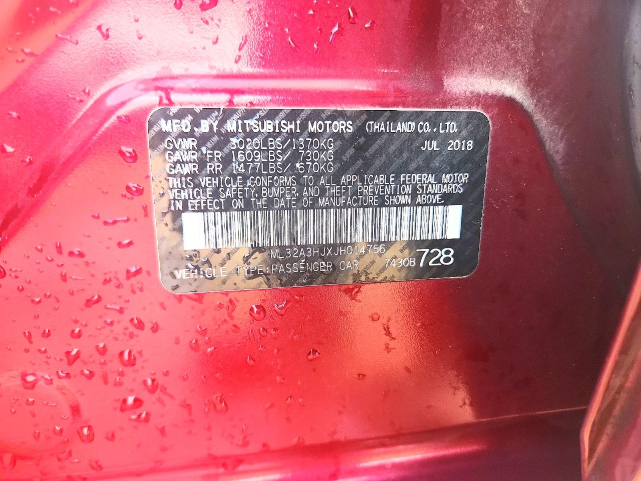 2018 MITSUBISHI MIRAGE ES photo 34