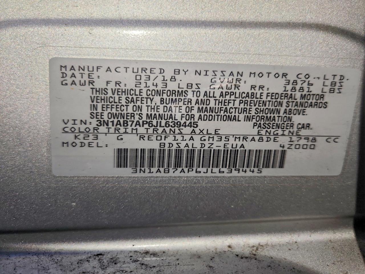 2018 NISSAN SENTRA SV photo 23